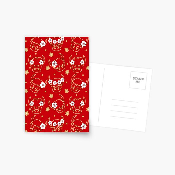 2021 Chinese New Year of Ox Emoji Postcard