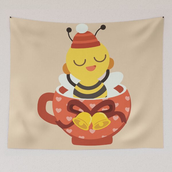 Item preview, Oh Christmas Bee - Happy Bee In A Bell Mug designed and sold by Kleon Seo.