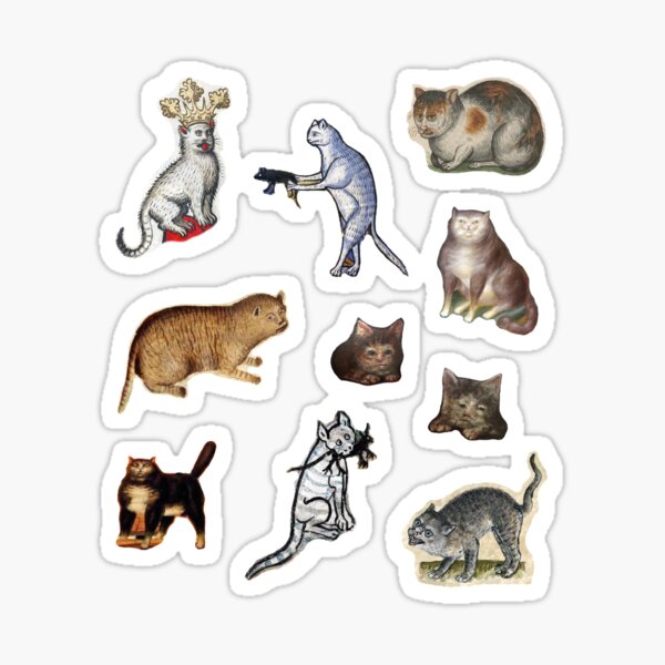 Medieval cat set Sticker