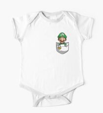 Pocket Luigi Tshirt Short Sleeve Baby One-Piece
