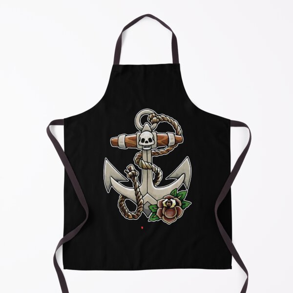 Item preview, anchor skull designed and sold by talvutattoo.