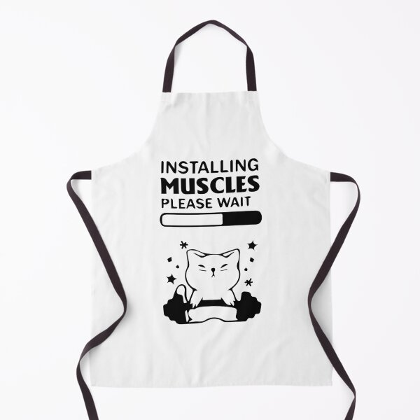 Item preview, Installing Muscles Please Wait, Installing Muscles Please Wait Cat, Funny Gym, Workout, Lift Weights. designed and sold by Loukman-Badri.