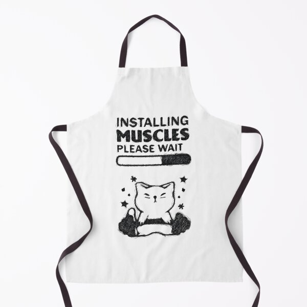 Item preview, Installing Muscles Please Wait, Installing Muscles Please Wait Cat, Funny Gym, Workout, Lift Weights. designed and sold by Loukman-Badri.