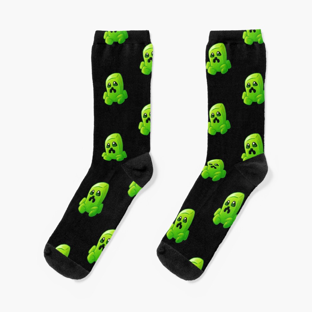 "Cute Creeper Parody Face Sticker" Socks for Sale by ApexArtz Redbubble