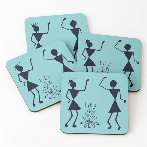 Item preview, A cute warli couple camping outside designed and sold by Eve :).