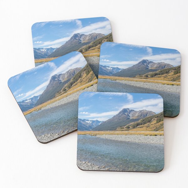 Item preview, A shallow, fast flowing river, in the mountains of New Zealand on a sunny day designed and sold by SnapTPhotograph.