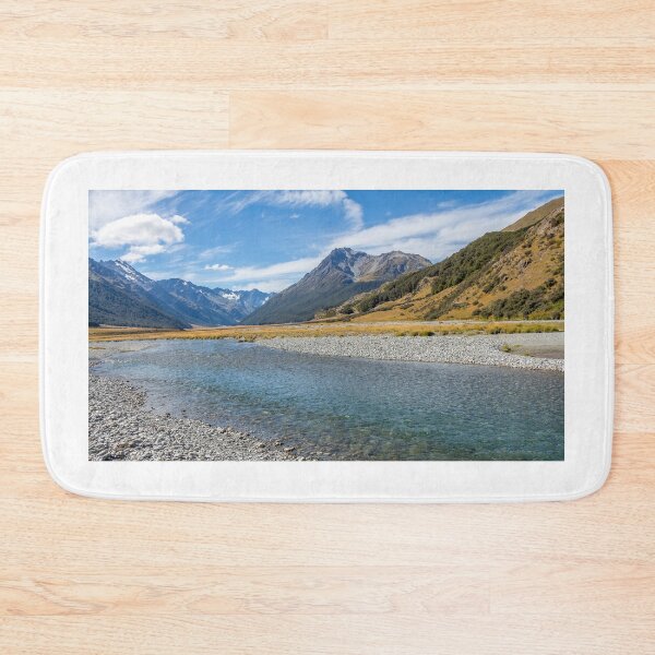 Item preview, A shallow, fast flowing river, in the mountains of New Zealand on a sunny day designed and sold by SnapTPhotograph.