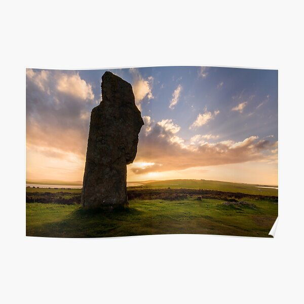 Ring Of Brodgar at Sunset Orkney Isles Scotland Poster