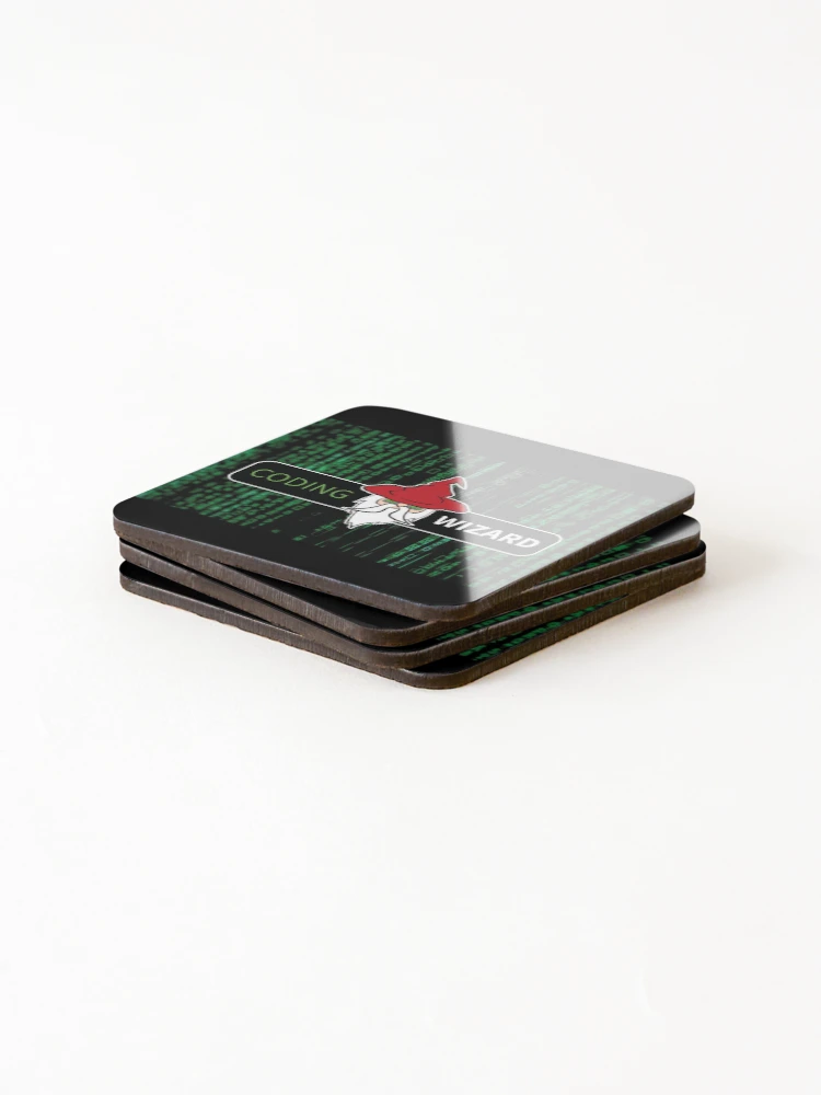Thumbnail 4 of 5, Coasters (Set of 4), Coding Wizard designed and sold by robimerch.