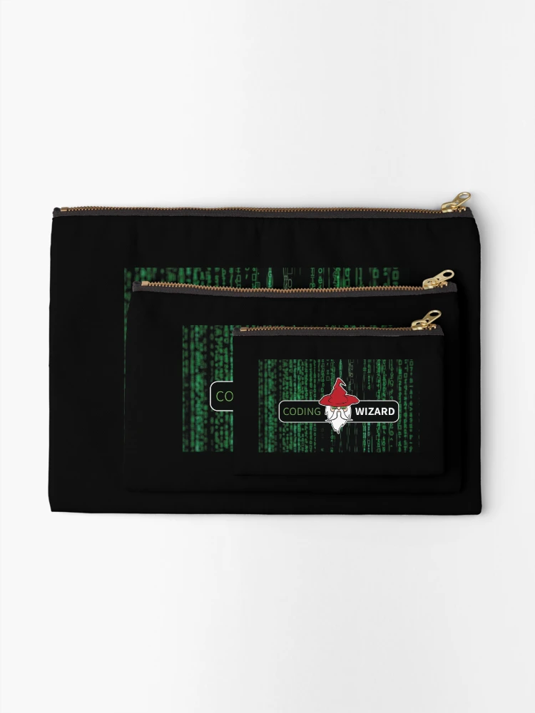 Thumbnail 2 of 4, Zipper Pouch, Coding Wizard designed and sold by robimerch.