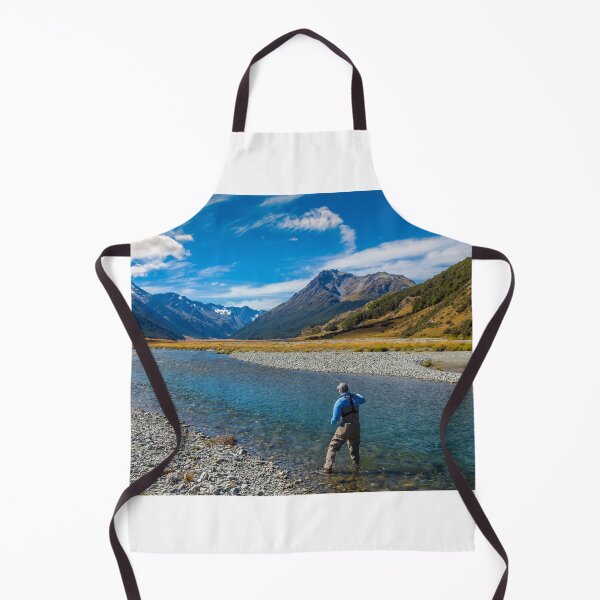 Item preview, A fly fisherman casting on a beautiful mountain stream in New Zealand designed and sold by SnapTPhotograph.