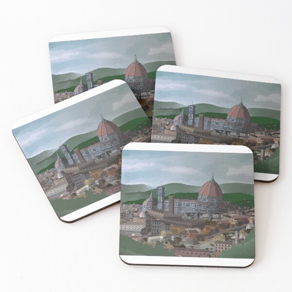 Item preview, Florence Cathedral El Duomo landscape digital painting designed and sold by amyjanebee.
