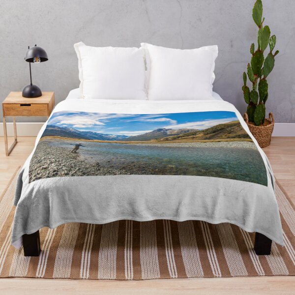 Item preview, A fly fisherman casting for trout on the Ahuriri River in New Zealand designed and sold by SnapTPhotograph.