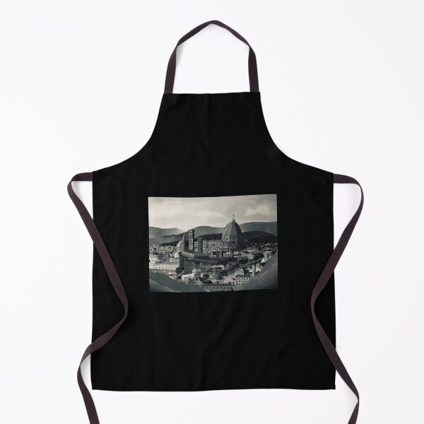 Item preview, Black and white digital landscape painting of Florence designed and sold by amyjanebee.