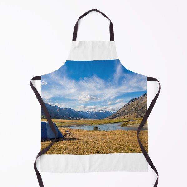 Item preview, A tent pitched beside a river, surrounded by mountains, in New Zealand designed and sold by SnapTPhotograph.