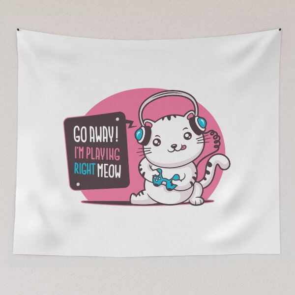 Item preview, Go Away I'm Playing Right Meow - Cat Gamer designed and sold by zoljo.