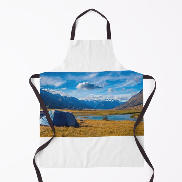 Item preview, A tent pitched beside a river, surrounded by mountains, in New Zealand designed and sold by SnapTPhotograph.