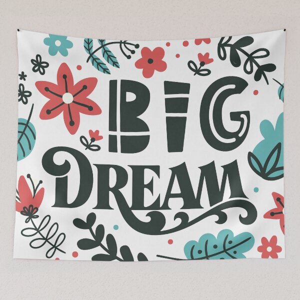 Item preview, Dream big. Lettering and floral design quote. designed and sold by Mushrankhan.