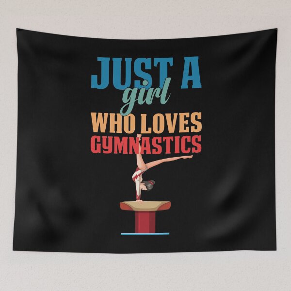 Item preview, Just A Girl Who Loves Gymnastics T-Shirt Fitted T-Shirt designed and sold by BlackDodo.