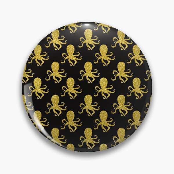 Item preview, Octopus gold glitter pattern designed and sold by virilamissa.