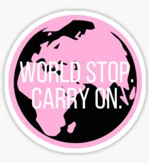 World Stop. Sticker