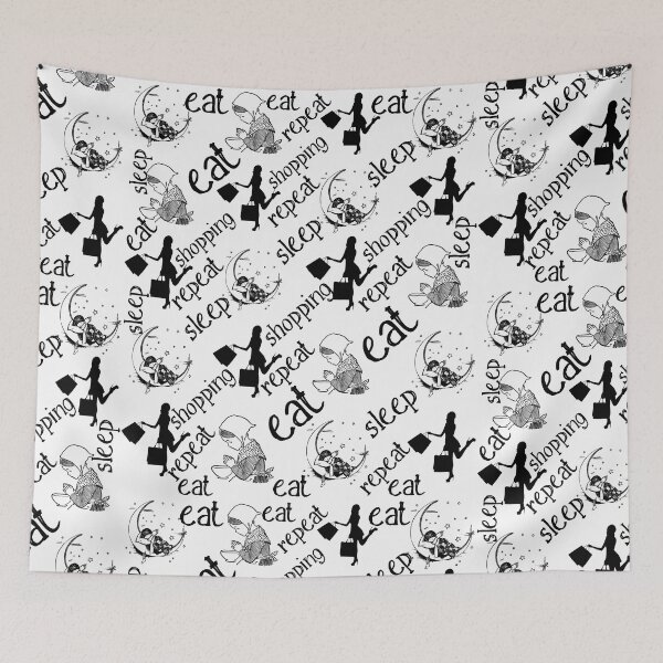 Item preview,  Eat Sleep Shopping Repeat, Funny design  designed and sold by happy gift art.