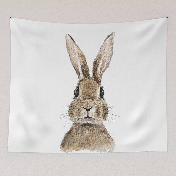 Item preview, hand painted cute innocent rabbit watercolor  designed and sold by ColorandColor.