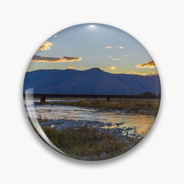 Item preview, Sunset on the Tekapo River, with mountains in the background in summer, New Zealand designed and sold by SnapTPhotograph.