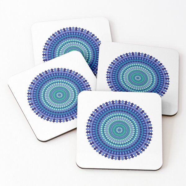 Artikelvorschau, Blaue Mandala Kunst (Weiß) entworfen und verkauft von OrganicCharm.