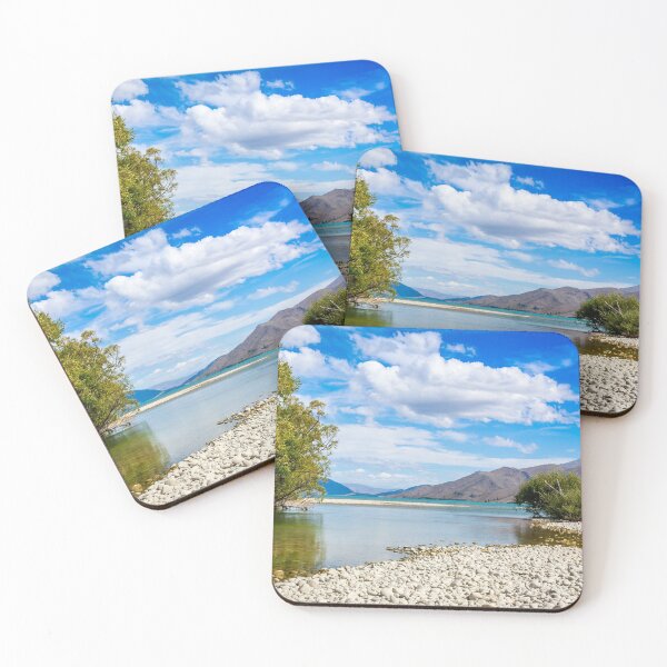 Item preview, The slow flowing Pukaki river as it flows into Lake Benmore on a sunny day, New Zealand designed and sold by SnapTPhotograph.