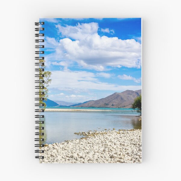 Item preview, The slow flowing Pukaki river as it flows into Lake Benmore on a sunny day, New Zealand designed and sold by SnapTPhotograph.