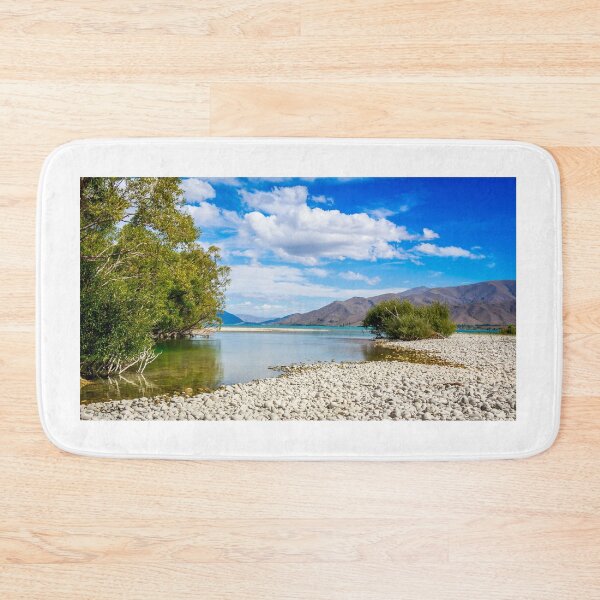 Item preview, The slow flowing Pukaki river as it flows into Lake Benmore on a sunny day, New Zealand designed and sold by SnapTPhotograph.