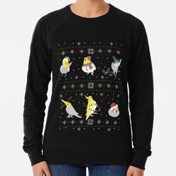 cockatiel ugly christmas Lightweight Sweatshirt