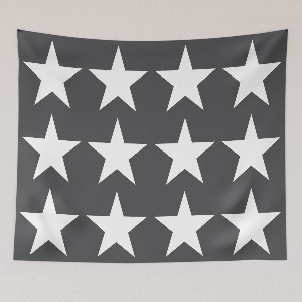 Item preview, Large WHITE and CHARCOAL GREY STARS  designed and sold by RachelMacht.