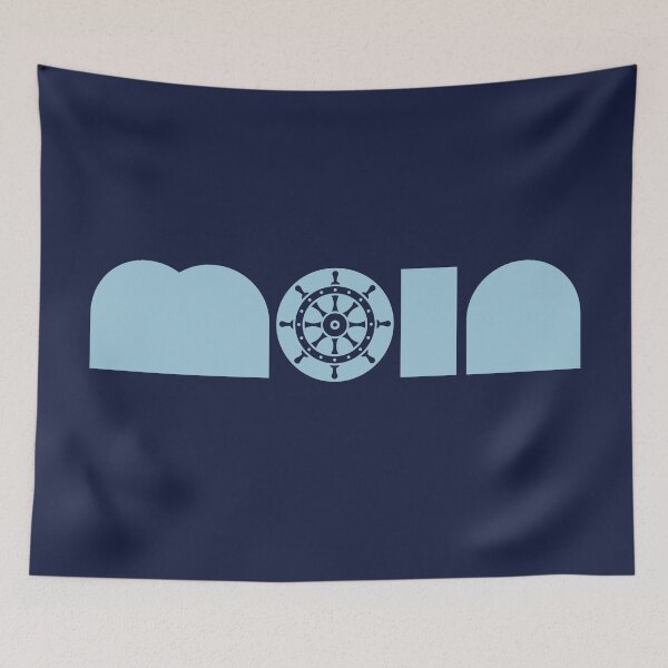 Item preview, Moin steering wheel (Low German / Plattdüütsch / Skyblue) designed and sold by Roderix.