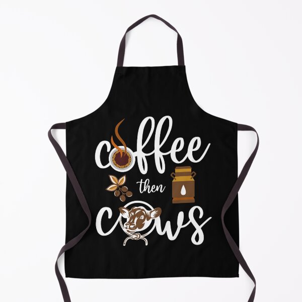 Item preview, Coffee then Cows | Coffee cup, coffee beans, milk can and cow | Also available in dark lettering for white background designed and sold by InkItStudio.