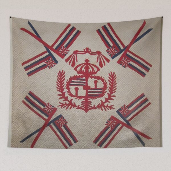 Item preview, Hawaiian quilt, 'Ku'u Hae Aloha' (My Beloved Flag) designed and sold by jwebmarket.