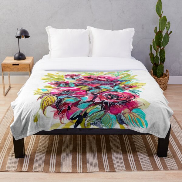 Artikelvorschau, Eleganter Blumenstrauß der Burgunderblumen, Aquarellmalerei entworfen und verkauft von IngaDesign.