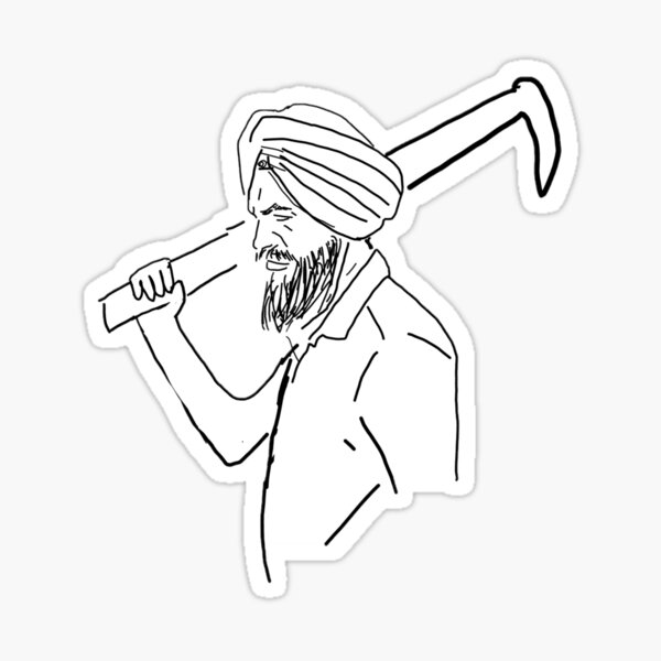 Single one line drawing farmer with gesture Vector Image