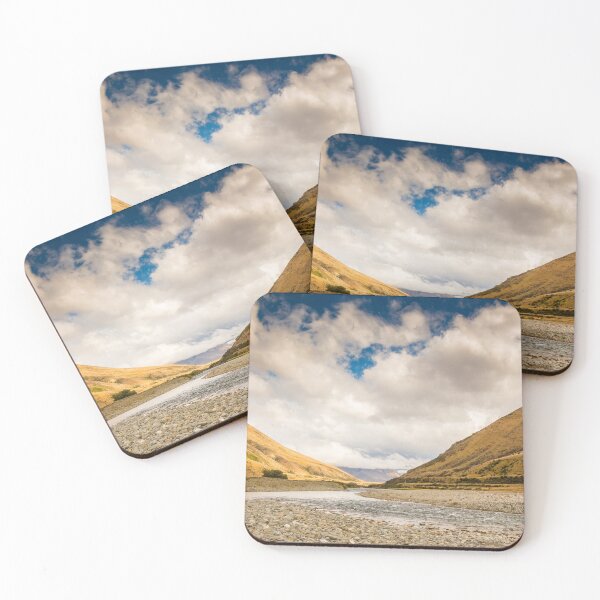 Item preview, A New Zealand mountain stream in a V shaped valley with dramatic clouds designed and sold by SnapTPhotograph.