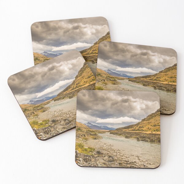 Item preview, A mountain landscape and river on a cloudy day in New Zealand near Omarama designed and sold by SnapTPhotograph.