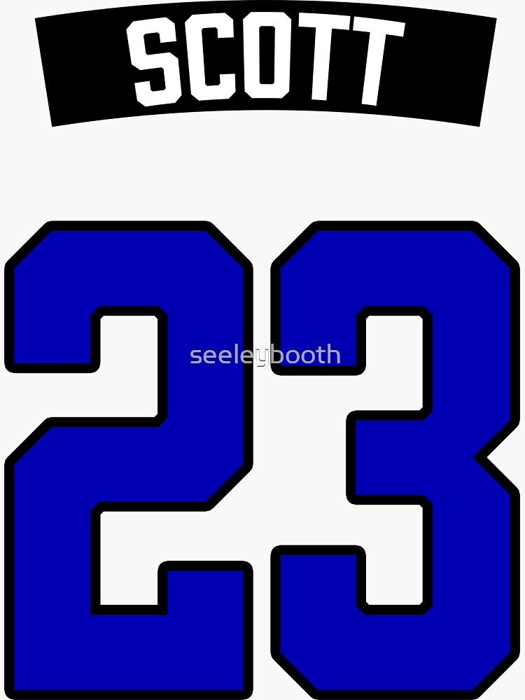 Nathan Scott Basketball Jersey Sticker for Sale by breynoldsdesign