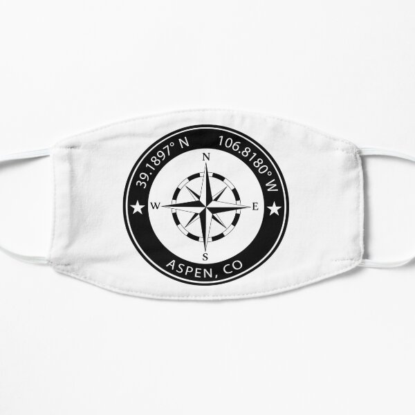 Aspen, Colorado Geographical Coordinates Flat Mask