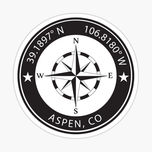 Aspen, Colorado Geographical Coordinates Sticker