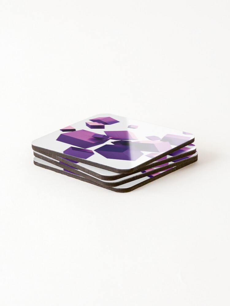 Thumbnail 4 of 5, Coasters (Set of 4), 3D cubic design designed and sold by Rajzone.