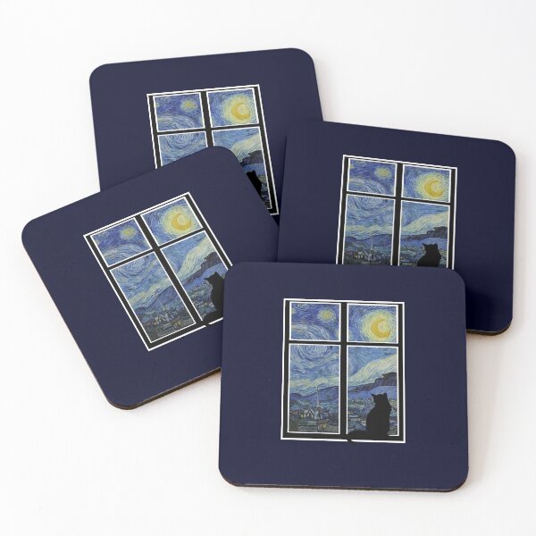 Item preview, Black Cat watching a Starry Night designed and sold by Fibracreativa.