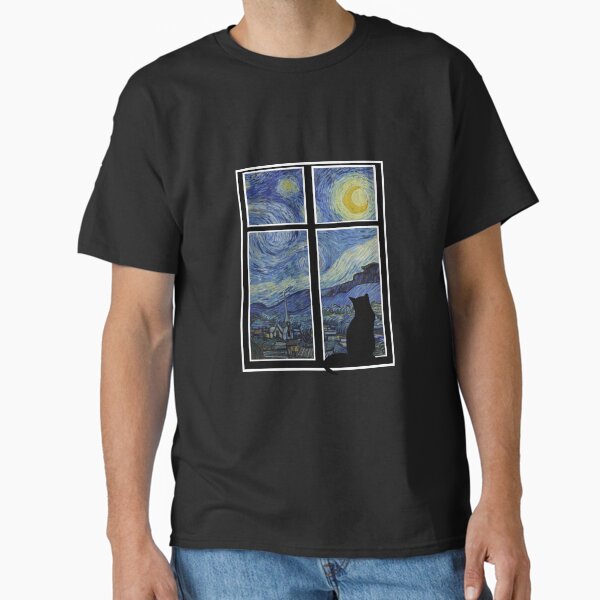Item preview, Black Cat watching a Starry Night designed and sold by Fibracreativa.