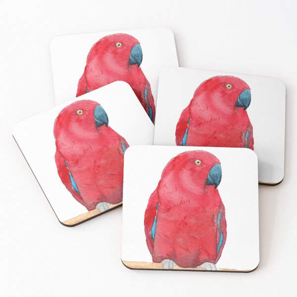 Item preview, eclectus parrot watercolor red designed and sold by L'Atelier Oranjade.