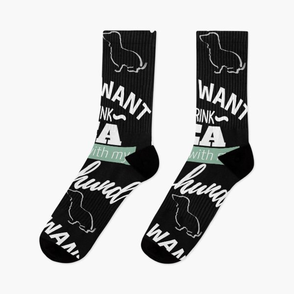 Item preview, I just want to drink tea and play with my Dachshund | black designed and sold by TheDachshund.