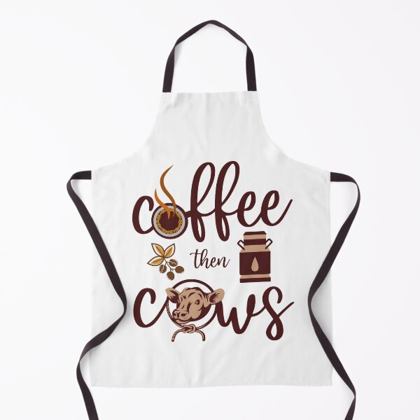 Item preview, Coffee then Cows | Coffee cup, coffee beans, milk can and cow | Also available in white lettering for dark backgrounds designed and sold by InkItStudio.